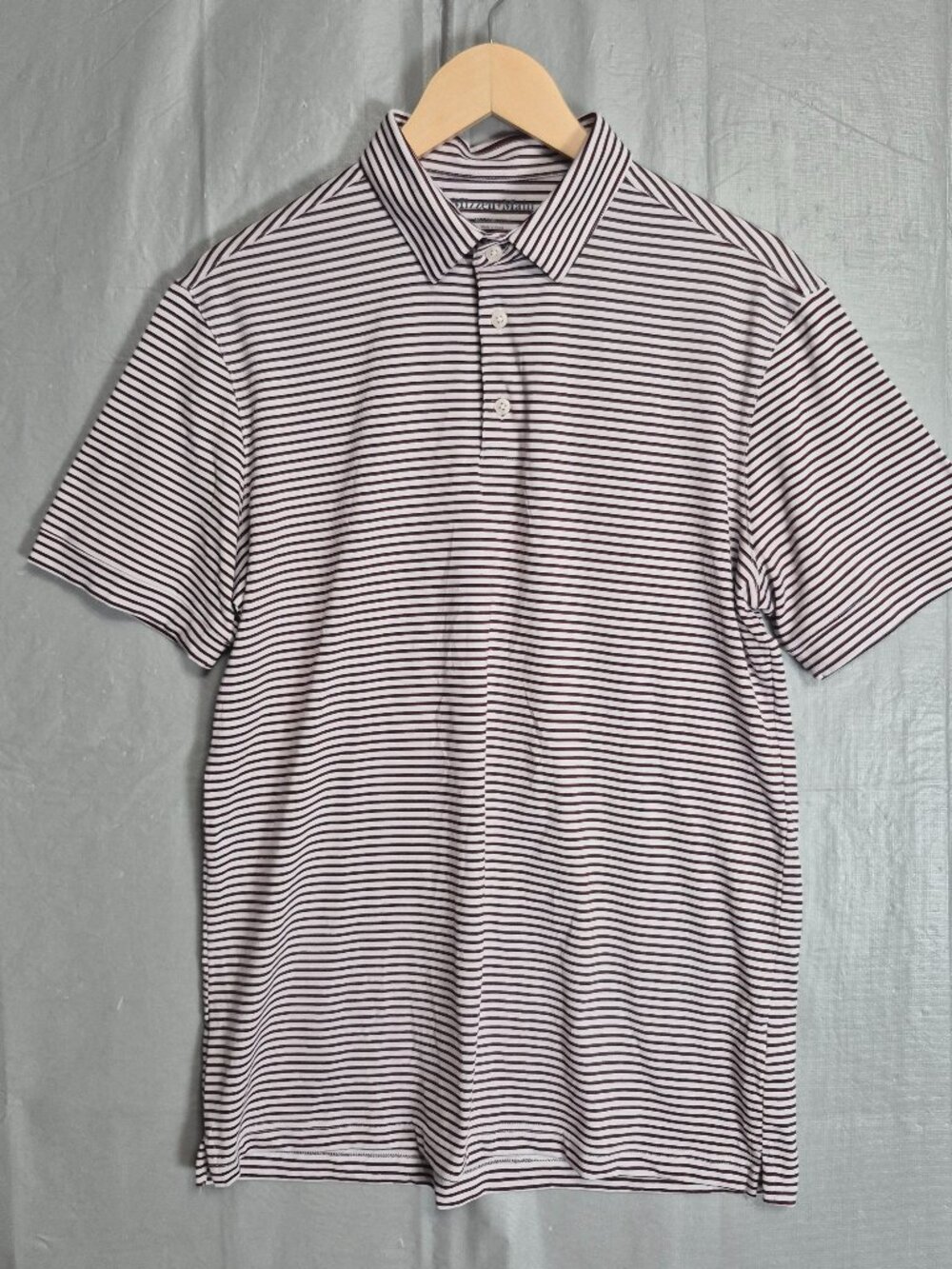 Mizzen+Main Mens M Trim Fit Performance Stretch Classic Golf Polo Shirt Burgundy